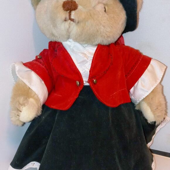 Vintage Gorham Lady Sterling Teddy Bear Plush 14 Stuffed Animal 1986 - Picture 1 of 7